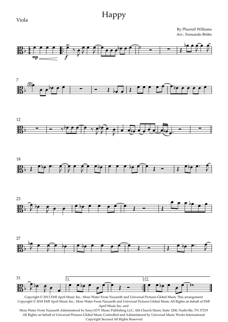Happy (arr. Fernando Britto)