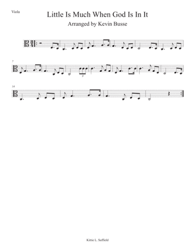 Little Is Much When God Is In It (Easy key of C) - Viola (arr. Kevin Busse)