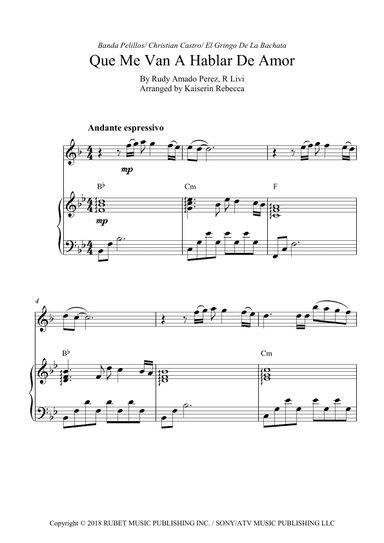 Que Me Van A Hablar De Amor (arr. Kaiserin Rebecca)
