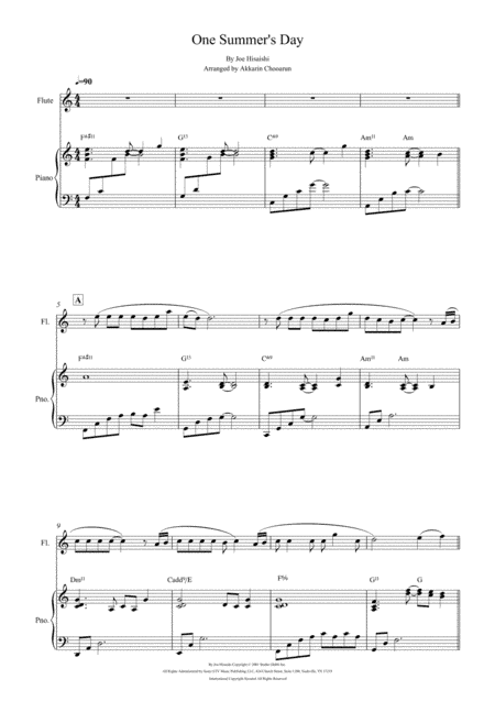 One Summer's Day (arr. Akkarin Chooarun)