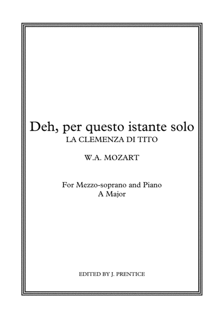 Deh, per questo istante solo - La Clemenza di Tito (A Major) (arr. Jonathan Prentice)