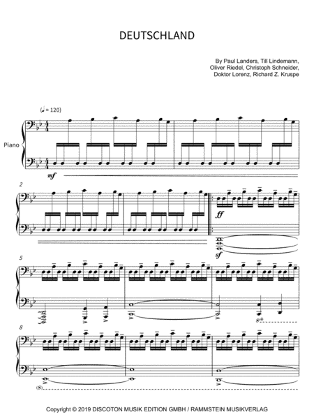 Deutschland,d-land Uber Alles (arr. soundnotation)