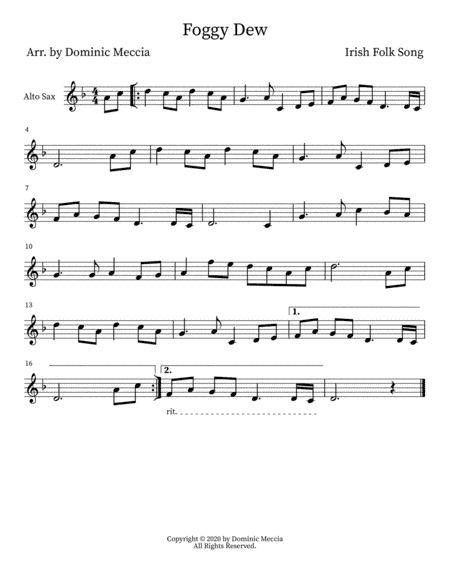 Foggy Dew (arr. Dominic Meccia)