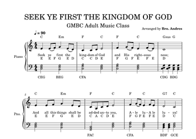 Seek Ye First TheKingdom of God (arr. Andres Montecillo Bascar, Jr.)