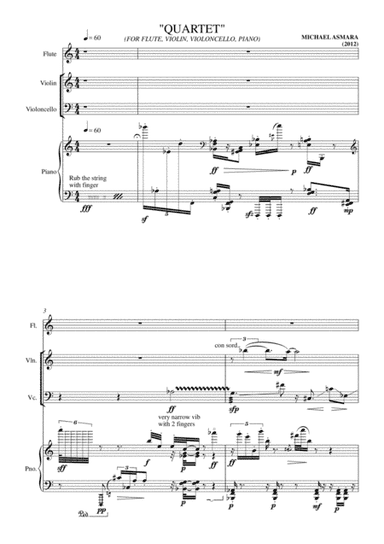 Quartet for flute,violin,violoncello and piano