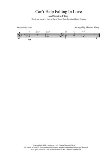 Can't Help Falling In Love (arr. Miranda Wong)
