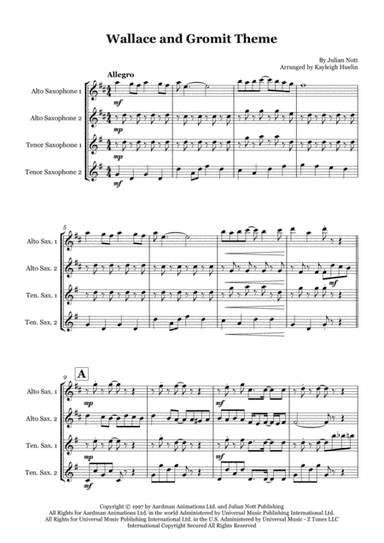 Wallace And Gromit Theme (arr. Kayleigh Huelin)