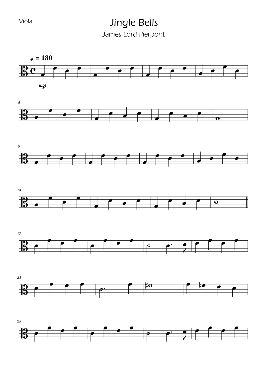 Jingle Bells - Violin and Viola Duet (arr. Ygor Nunes)