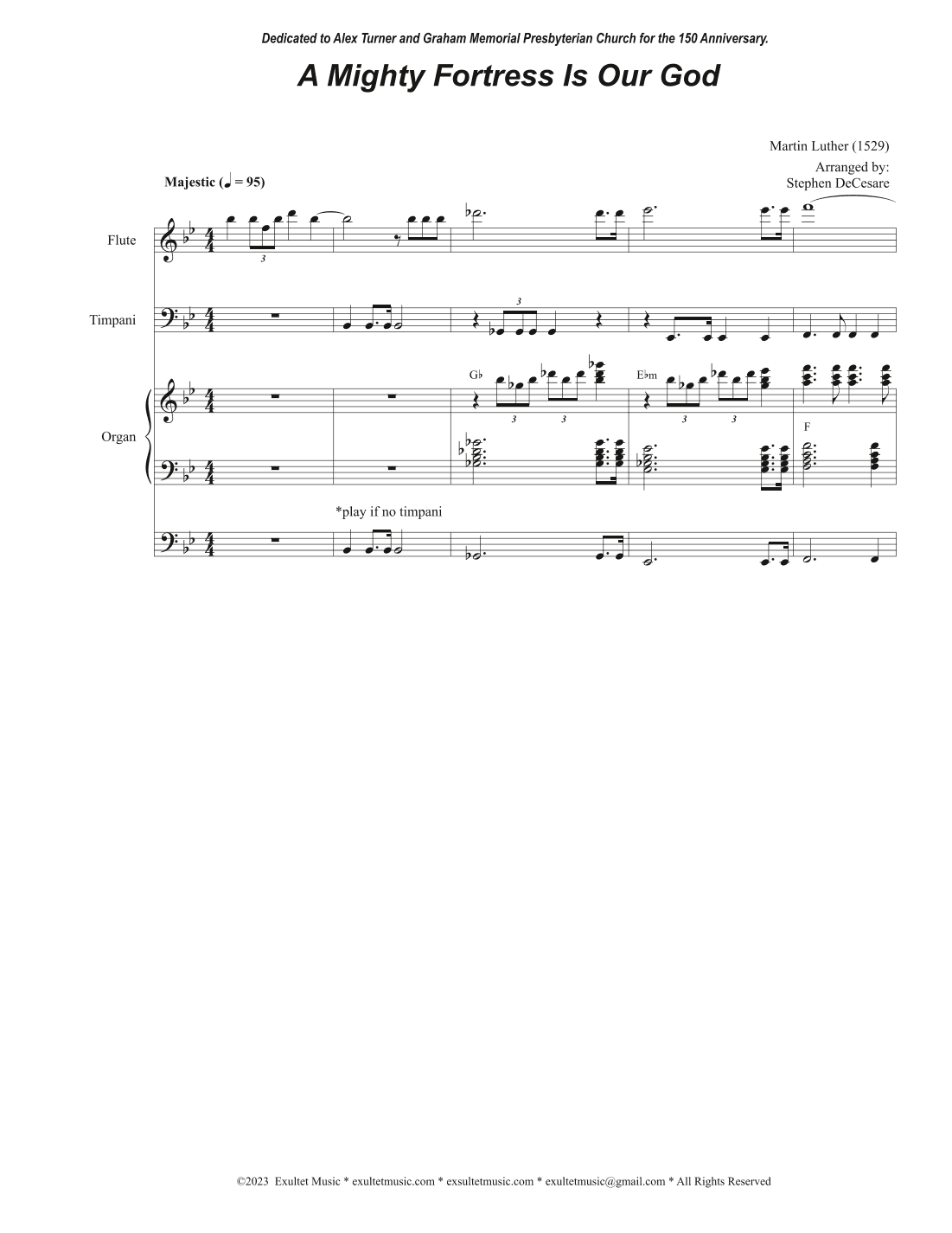 A Mighty Fortress Is Our God (Brass Quartet and Organ) (arr. Stephen DeCesare)
