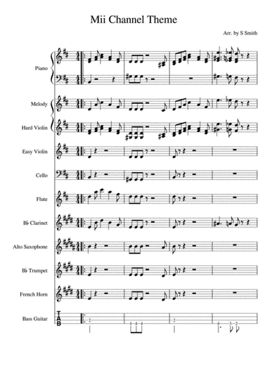 Mii Channel Theme (For School Orchestra) (arr. Sophie Smith)