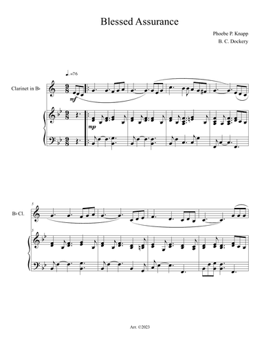 Blessed Assurance (Clarinet Solo with Piano Accompaniment) (arr. B. C. Dockery)