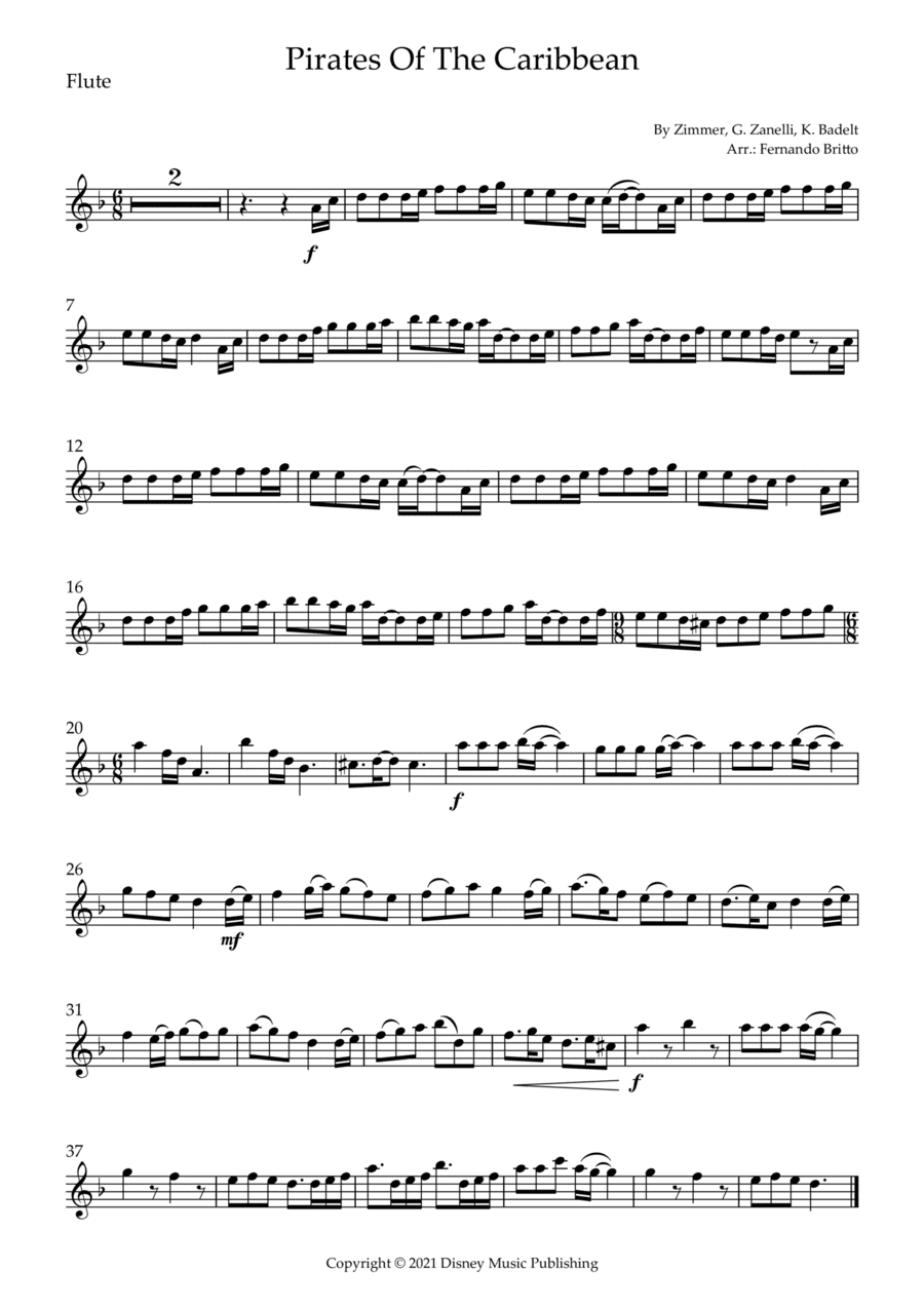 Pirates Of The Caribbean (arr. Fernando Britto)
