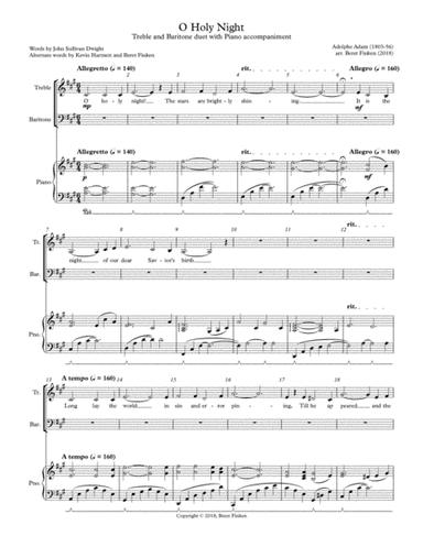 O Holy Night (Vocal Duet, Piano) (arr. Beret Finken)