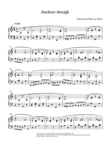 Anchors Aweigh (arr. Paul Taylor)