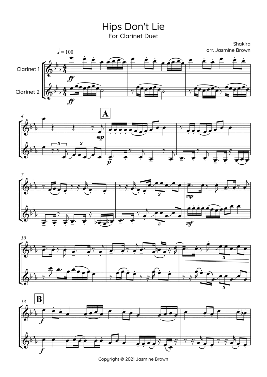 Hips Don't Lie (arr. Jasmine Brown)