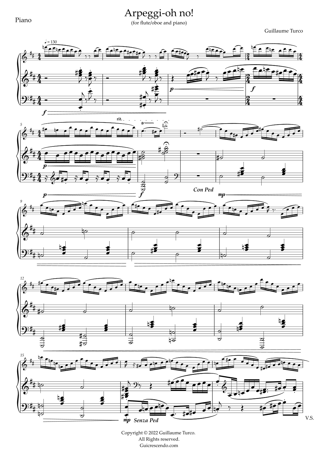 Arpeggi-oh no! (piano accompaniment for solo flute or oboe)