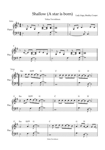 Shallow (arr. Tobias Torvaldsson)