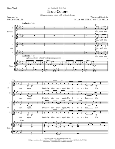 True Colors (arr. Jacob Winkler)