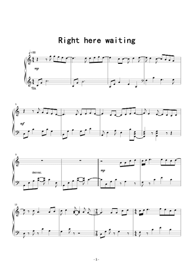 Right Here Waiting (arr. Richard Marx)