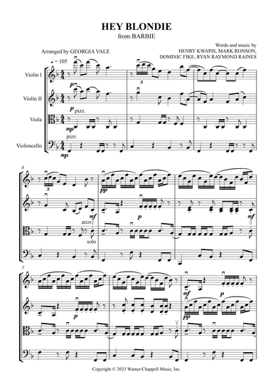 Hey Blondie (arr. Georgia Vale)