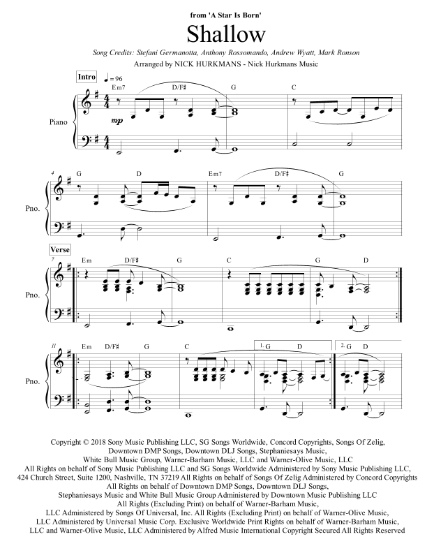Shallow (arr. Nick Hurkmans)