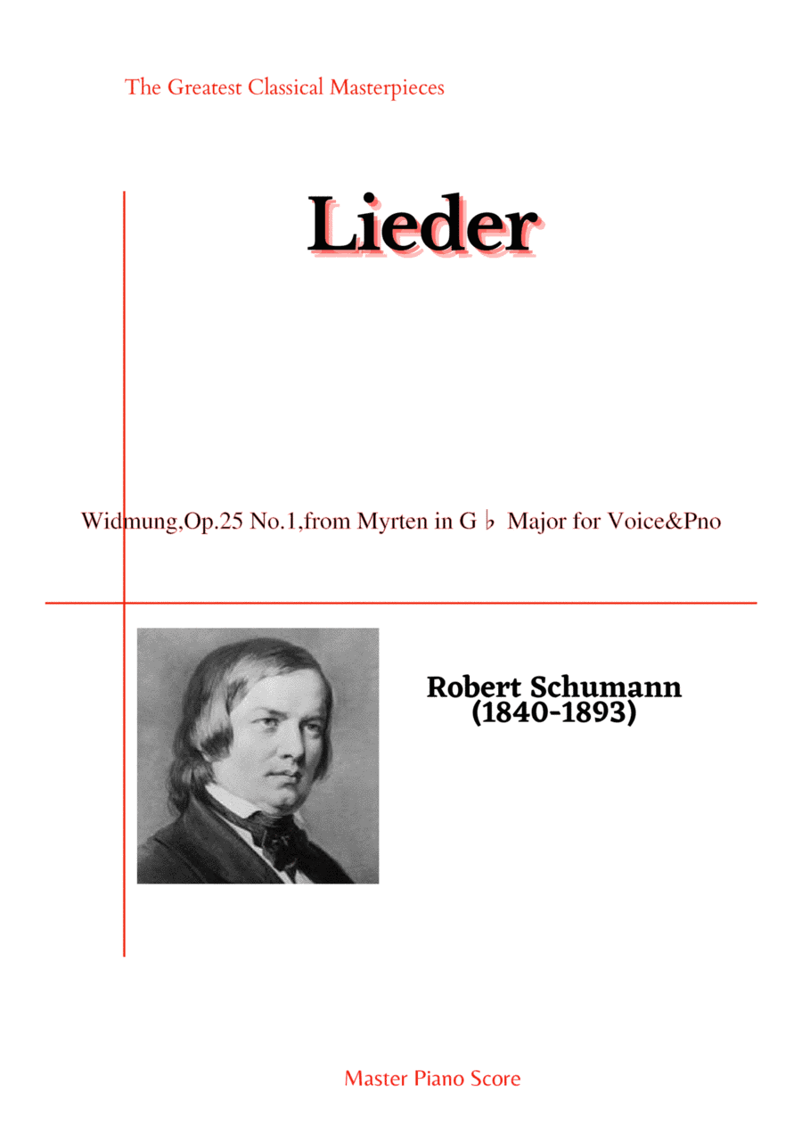 Schumann-Widmung,Op.25 No.1,from Myrten in G? Major (arr. MPS)