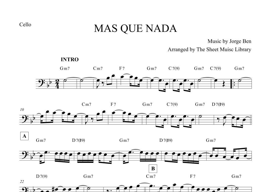 Mas Que Nada (arr. The Sheet Music Library)