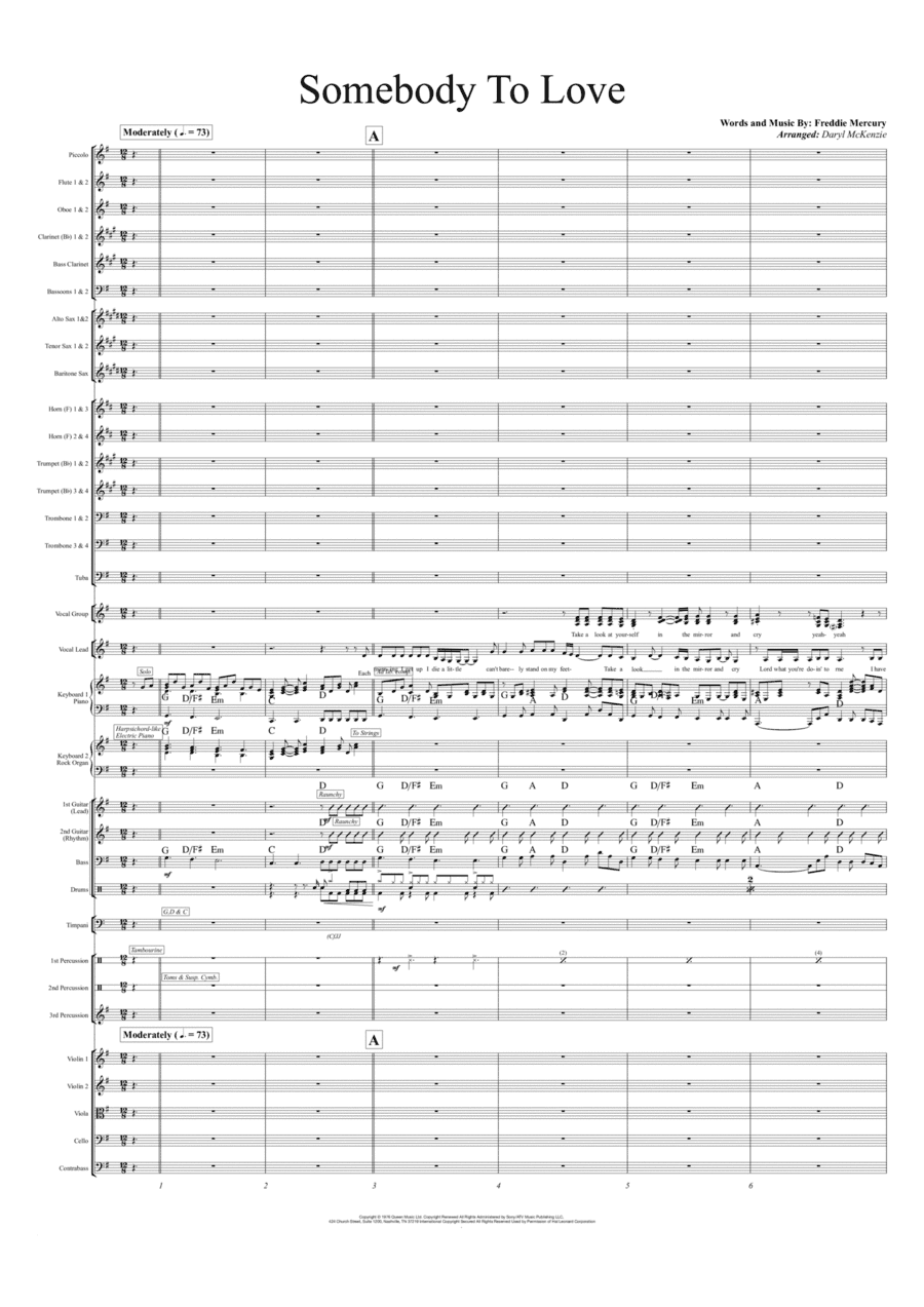 Somebody To Love (arr. Daryl McKenzie)