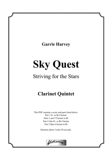 Sky Quest for Clarinet Quintet