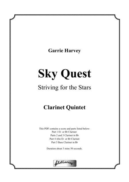Sky Quest for Clarinet Quintet