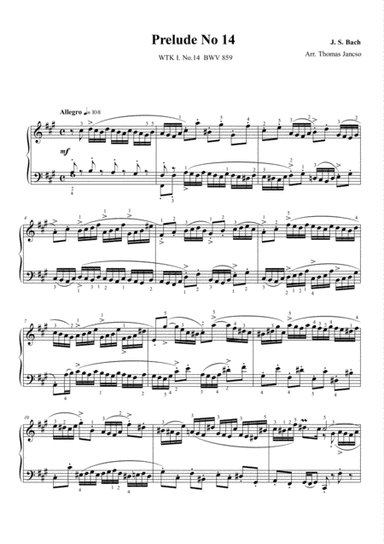 Prelude and Fugue in F# minor, BWV 859 (arr. Thomas Jancso)