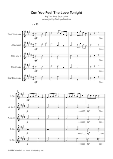 Can You Feel The Love Tonight (arr. Rodrigo Faleiros)