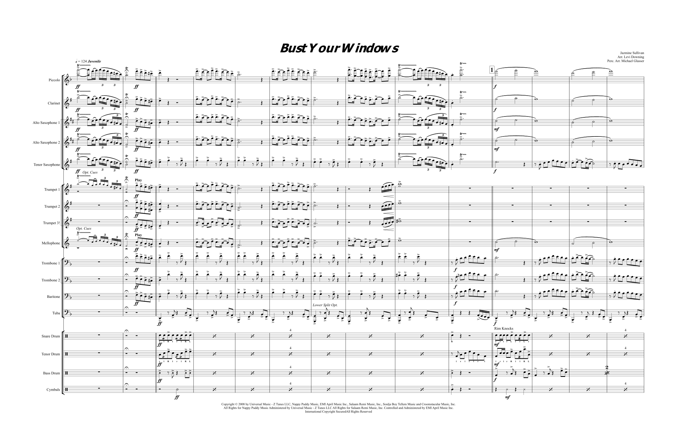 Bust Your Windows (arr. Levi Downing)