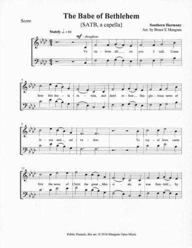 The Babe of Bethlehem (arr. Arranged by Bruce E Mangum)