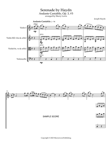 Serenade by Haydn, Op. 3 #5 Andante Cantabile (arr. Sherry Lewis)