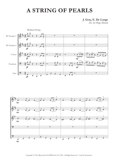 A String Of Pearls (arr. Diego Marani)