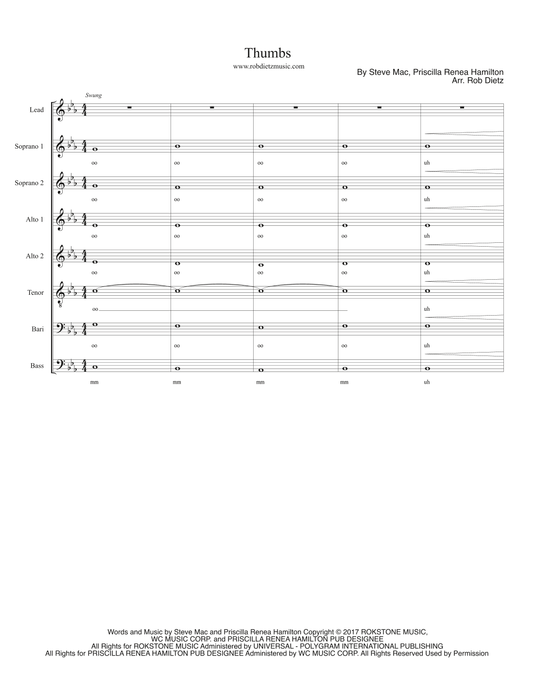 Thumbs (arr. Rob Dietz)