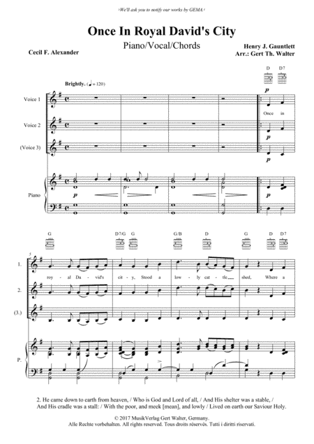 Once In Royal David's City (arr. Gert Th. Walter)