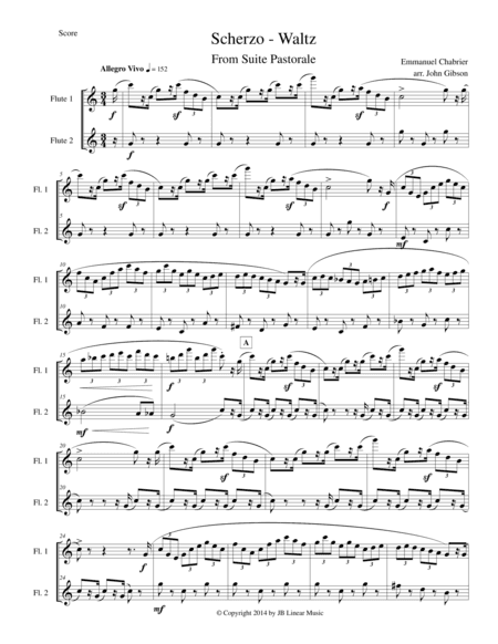 Chabrier - flute duet - Scherzo from Suite Pastorale (arr. John Gibson)