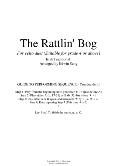 The Rattlin' Bog (for cello duet, suitable for grade 4 or above) (arr. Edwin Sung)