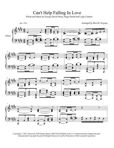 Can't Help Falling In Love (arr. Ben M. Noynay)