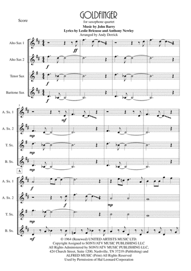 Goldfinger (arr. Andy Derrick)