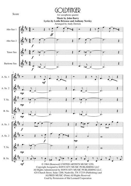 Goldfinger (arr. Andy Derrick)