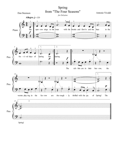 "Spring" from The Four Seasons by Vivaldi (arr. Daniel Steenson)