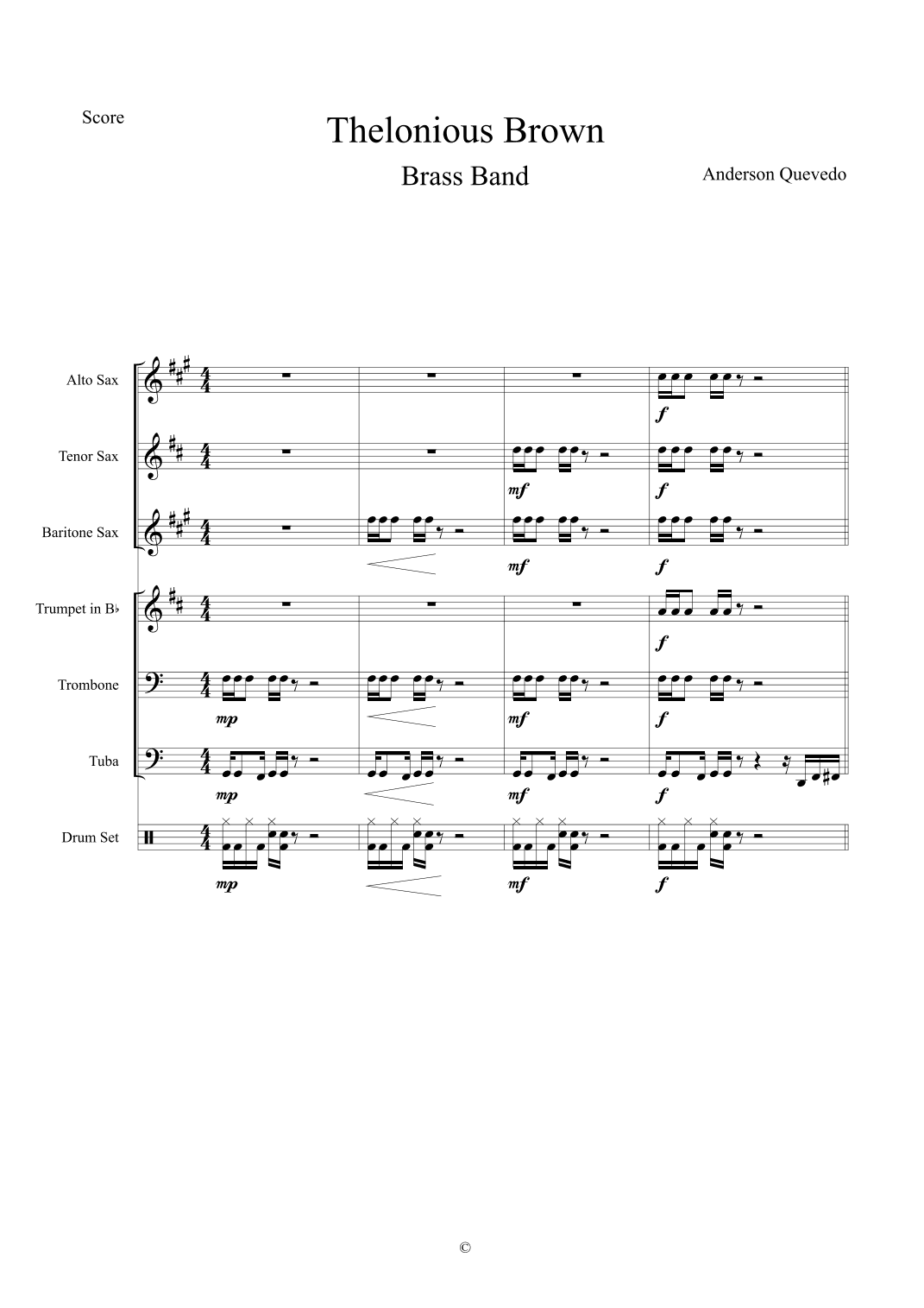 Thelonious Brown for Brass Band - Original Composition and Arrangement by Anderson Quevedo