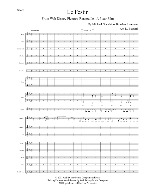 Le Festin - Score Only (arr. Davide Bizzarri)