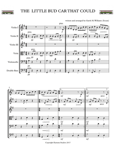 THE LITTLE BUD CAR THAT COULD WRITTEN FOR STRING ORCHESTRA