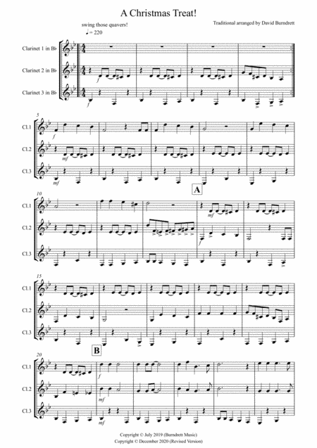 A Christmas Treat! for Clarinet Trio (arr. David Burndrett)