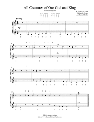 All Creatures of Our God and King - for very easy piano (arr. Samuel Stokes)