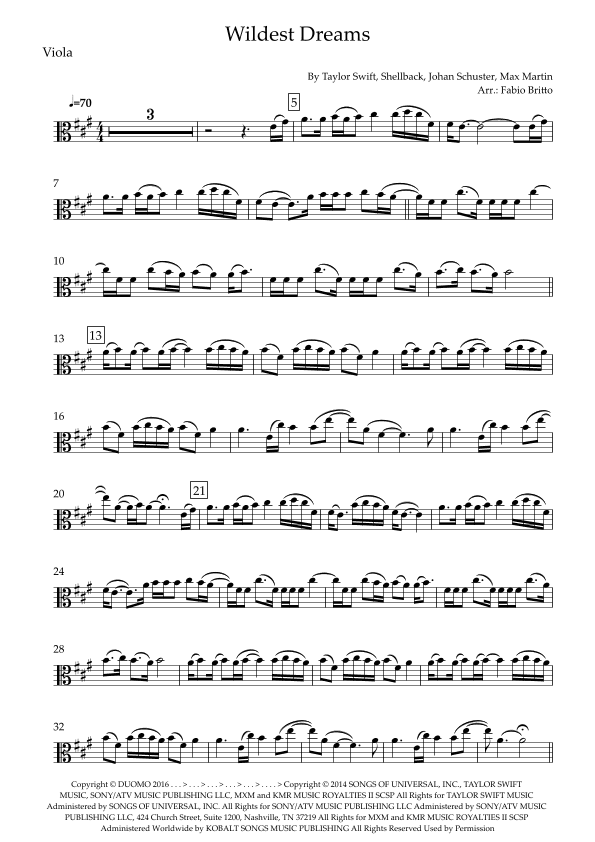 Wildest Dreams (arr. Fabio Britto)